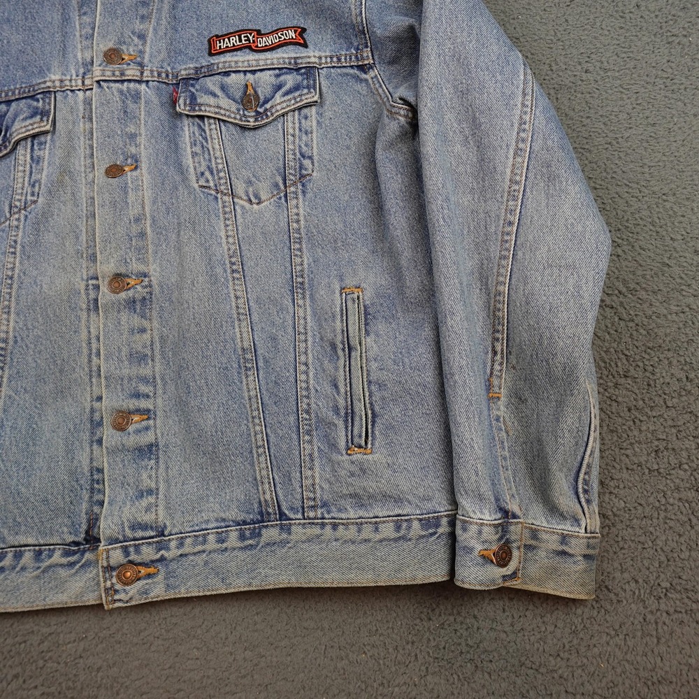 Vintage Levis Jacket Mens XL Blue Denim Relaxed Trucker Eagle Type 3 - Picture 2 of 13